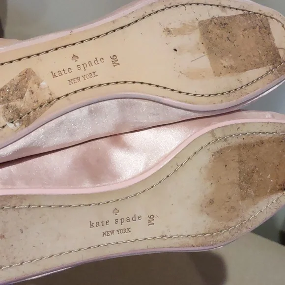 Kate Spade Pink Satin Embellished Women's Ballet Flats With Pearls, 9m - Picture 4 of 10